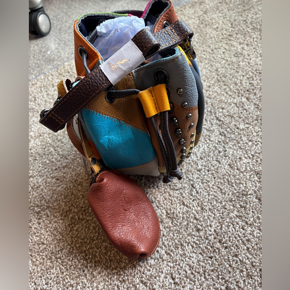 Ameri Leather Genuine Leather small sinch bag - Picture 3 of 7